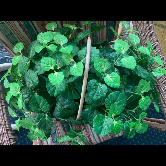 Large Fake Plant in a Trendy Shabby Chic Basket - Picture 3 of 4